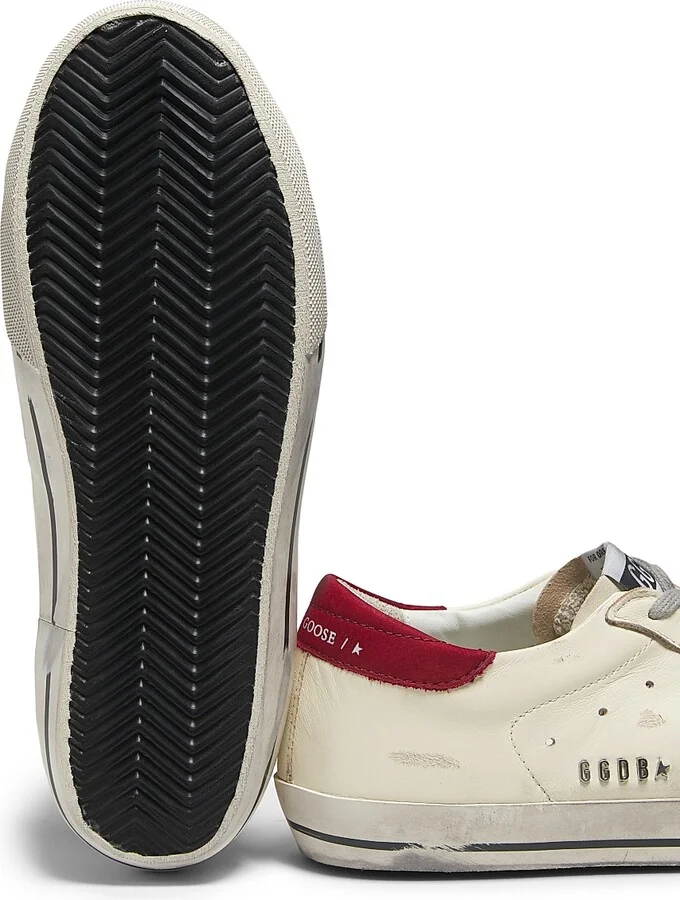 Men's Super Star Leather Low-Top Sneakers - White Blue Red - Size 7 - Image 6