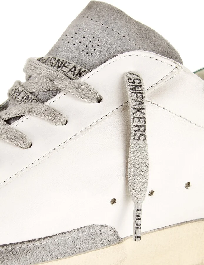 Men's Super-Star Leather Low-Top Sneakers - White Grey Silver Green - Size 10 - Image 6