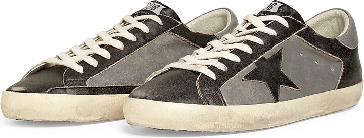 Men's Super Star Leather Sneakers - Black Grey - Size 7 - Image 2