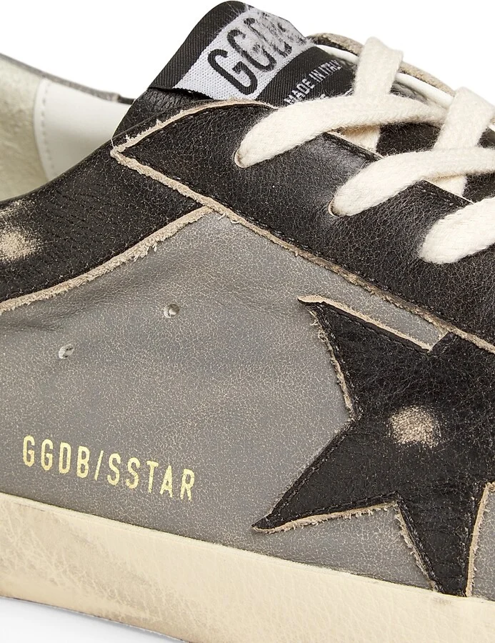 Men's Super Star Leather Sneakers - Black Grey - Size 7 - Image 5