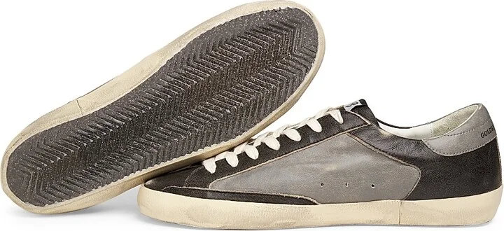 Men's Super Star Leather Sneakers - Black Grey - Size 7 - Image 6