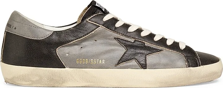 Men's Super Star Leather Sneakers - Black Grey - Size 7