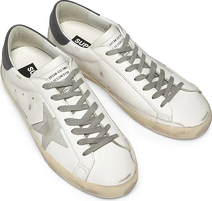 Men's Super Star Leather Sneakers - White Ice Dark Gray - Size 11 - Image 4