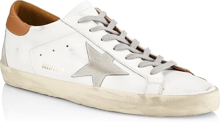 Men's Super-Star Leather & Suede Sneakers - White Ice Brown - Size 10 - Image 2