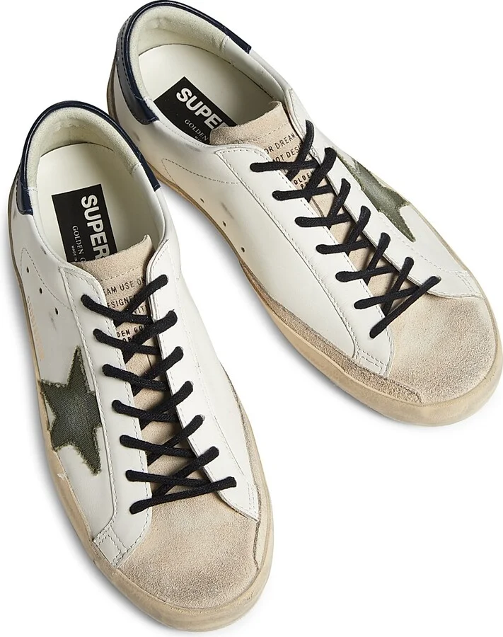 Men's Super Star Leather & Suede Sneakers - White Seed Pearl Green Blue - Size 9 - Image 4