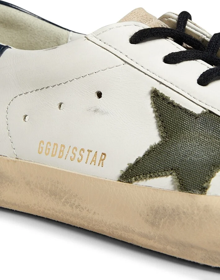 Men's Super Star Leather & Suede Sneakers - White Seed Pearl Green Blue - Size 9 - Image 5