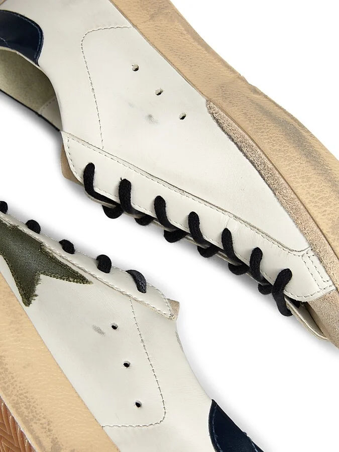 Men's Super Star Leather & Suede Sneakers - White Seed Pearl Green Blue - Size 9 - Image 6