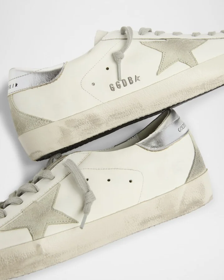Men's Super-Star Metal-Logo Leather Low-Top Sneakers - Image 3