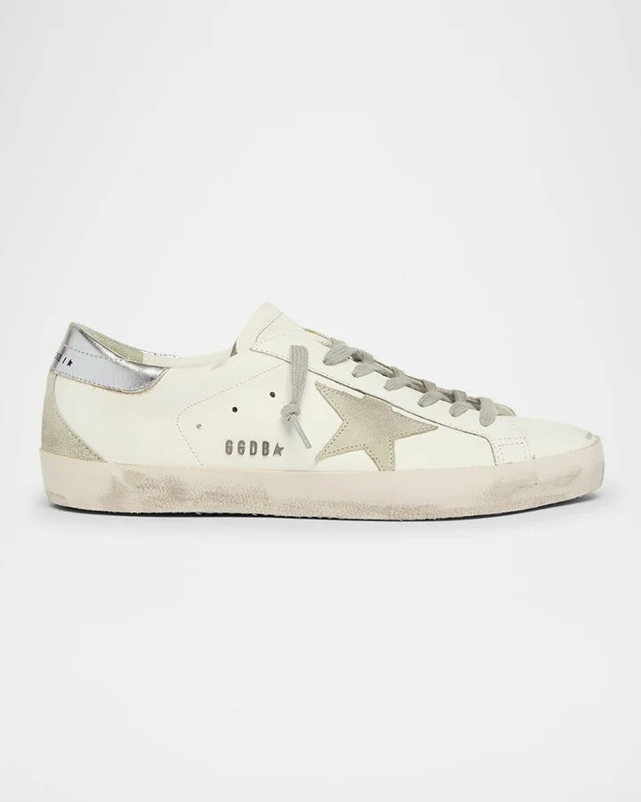 Men's Super-Star Metal-Logo Leather Low-Top Sneakers