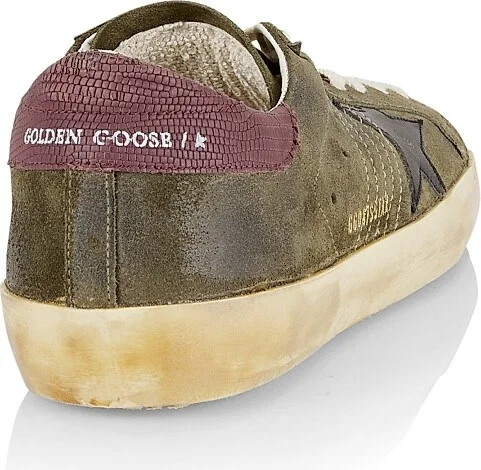 Men's Super-Star Suede Sneakers - Green Black Bordeaux - Size 6 - Image 3
