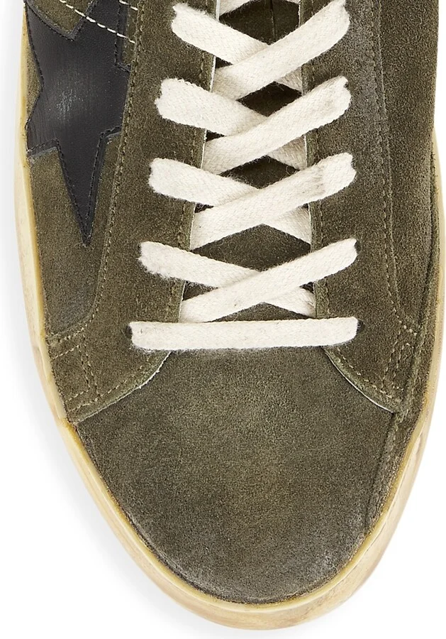 Men's Super-Star Suede Sneakers - Green Black Bordeaux - Size 6 - Image 4