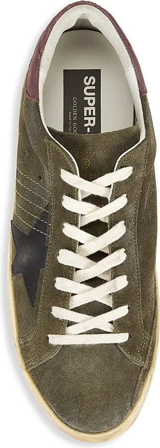 Men's Super-Star Suede Sneakers - Green Black Bordeaux - Size 6 - Image 5
