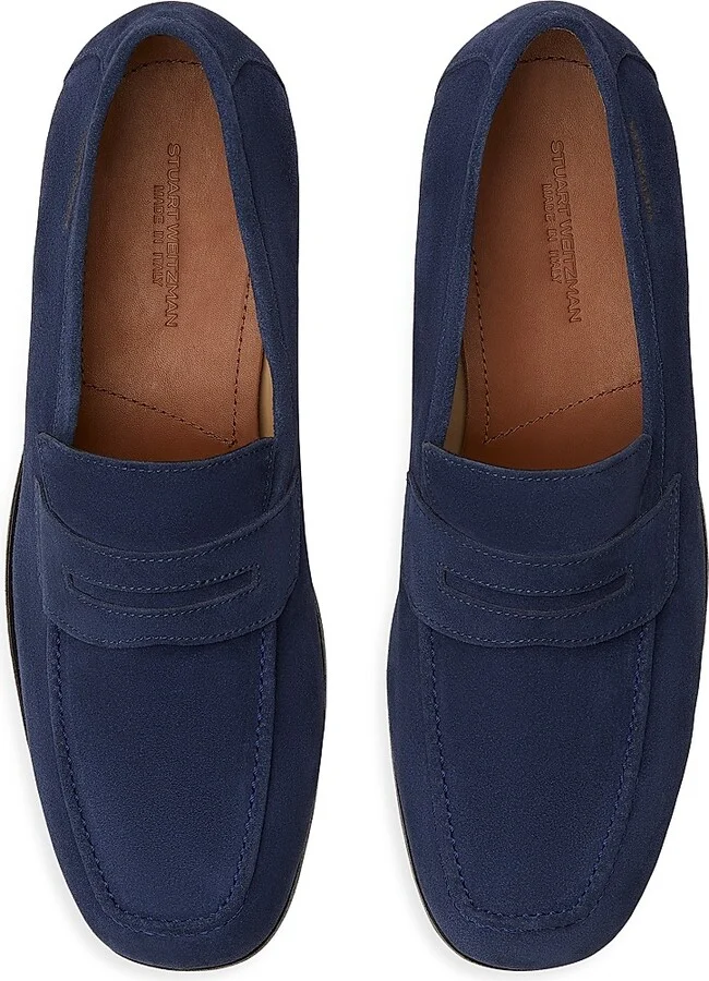 Men's SW Club Suede Penny Loafers - Blue - Size 10 - Image 4