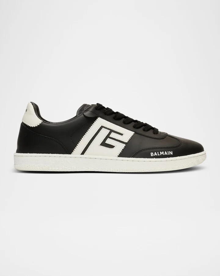 Men's Swan Calfskin Low-Top Sneakers
