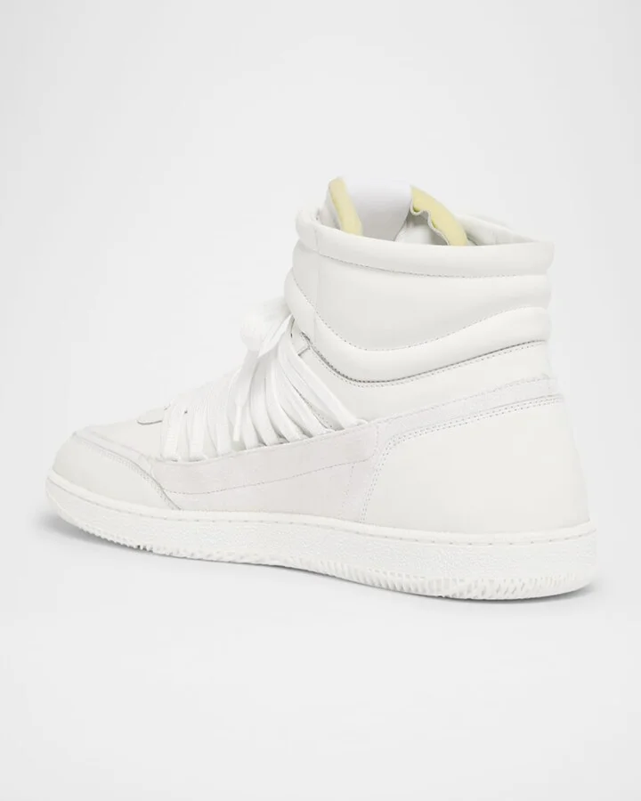 Men's Swan Leather Mid-Top Sneakers - Image 7