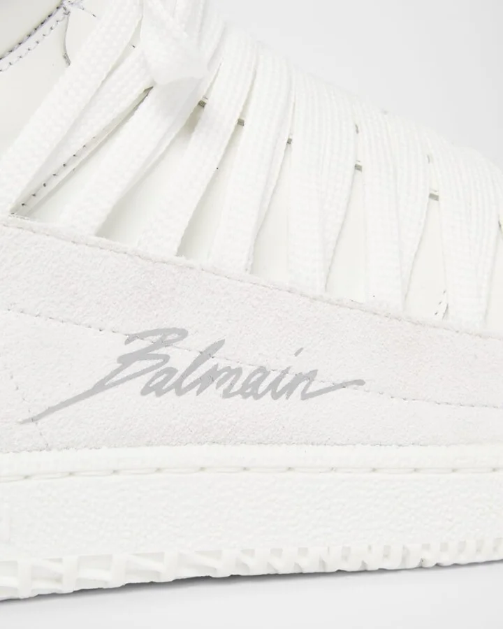 Men's Swan Leather Mid-Top Sneakers - Image 8
