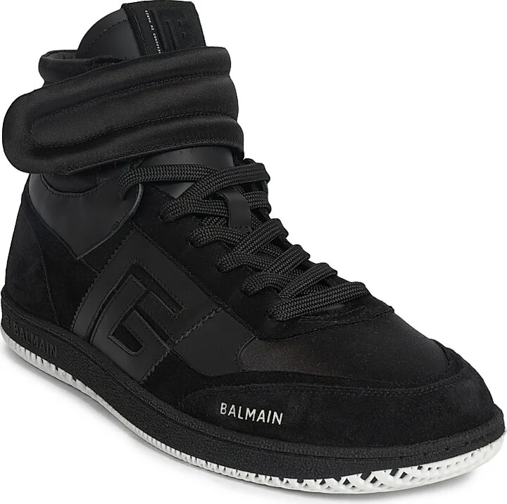 Men's Swan Mid-Top Leather Sneakers - Noir - Size 11 - Image 2