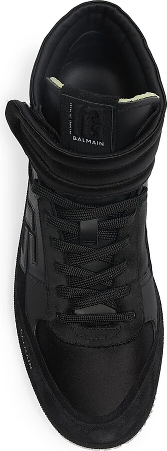 Men's Swan Mid-Top Leather Sneakers - Noir - Size 11 - Image 4