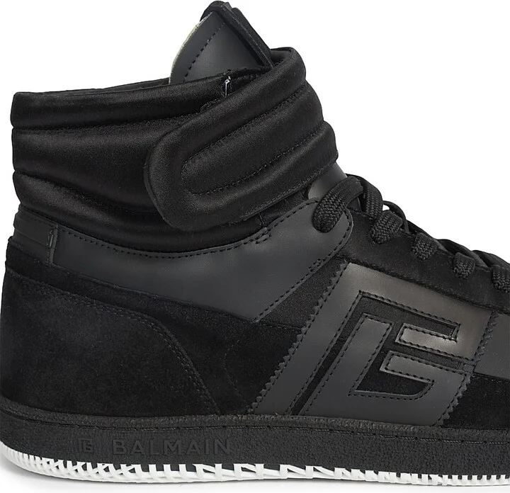 Men's Swan Mid-Top Leather Sneakers - Noir - Size 11 - Image 5