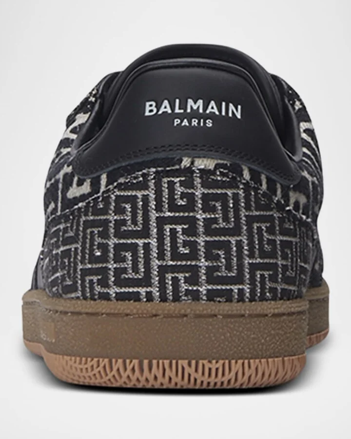 Men's Swan Monogram Jacquard Low-Top Sneakers - Image 3
