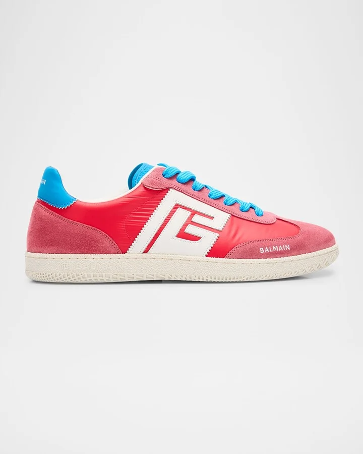 Men's Swan Suede and Nylon Low-Top Sneakers