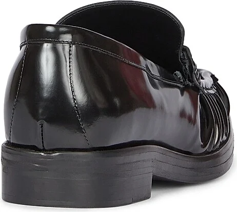 Men's Sync-Glazed Leather Loafers - Black - Size 11 - Image 3