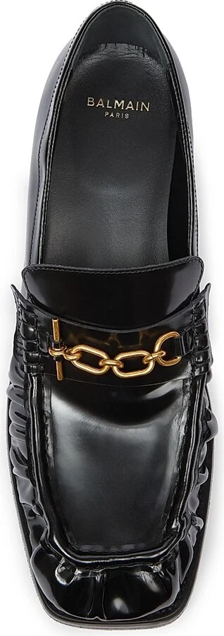 Men's Sync-Glazed Leather Loafers - Black - Size 11 - Image 4