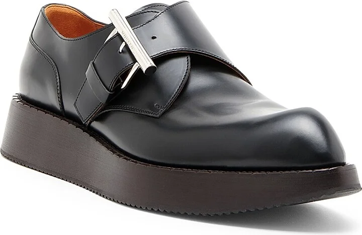 Men's T-Bar Creeper Leather Loafers - Black Silver - Size 11 - Image 2