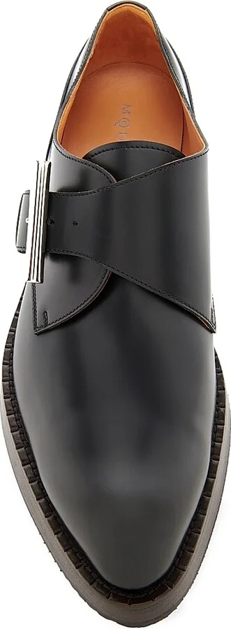 Men's T-Bar Creeper Leather Loafers - Black Silver - Size 11 - Image 4