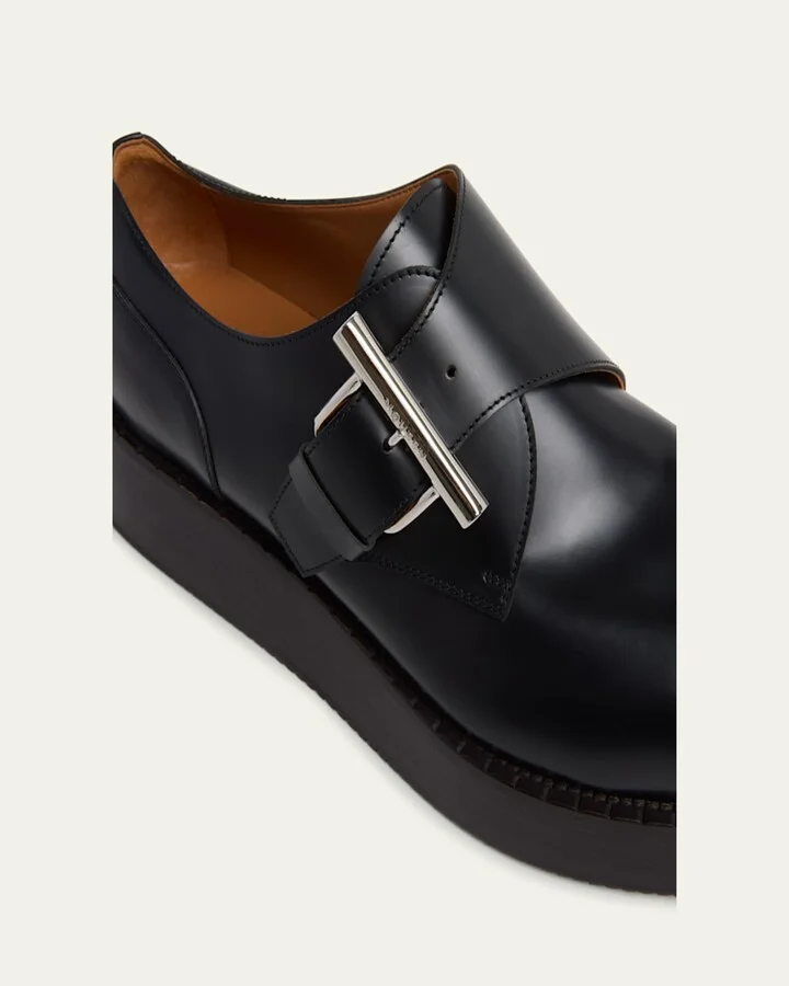 Men's T-Bar Leather Creeper Shoes - Image 6