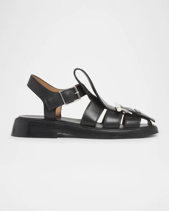 Men's T-Bar Leather Fisherman Sandals