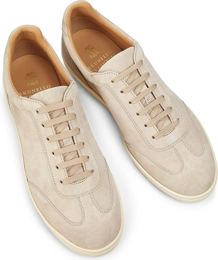 Men's T-Toe Suede Sneakers - Beige - Size 7 - Image 4