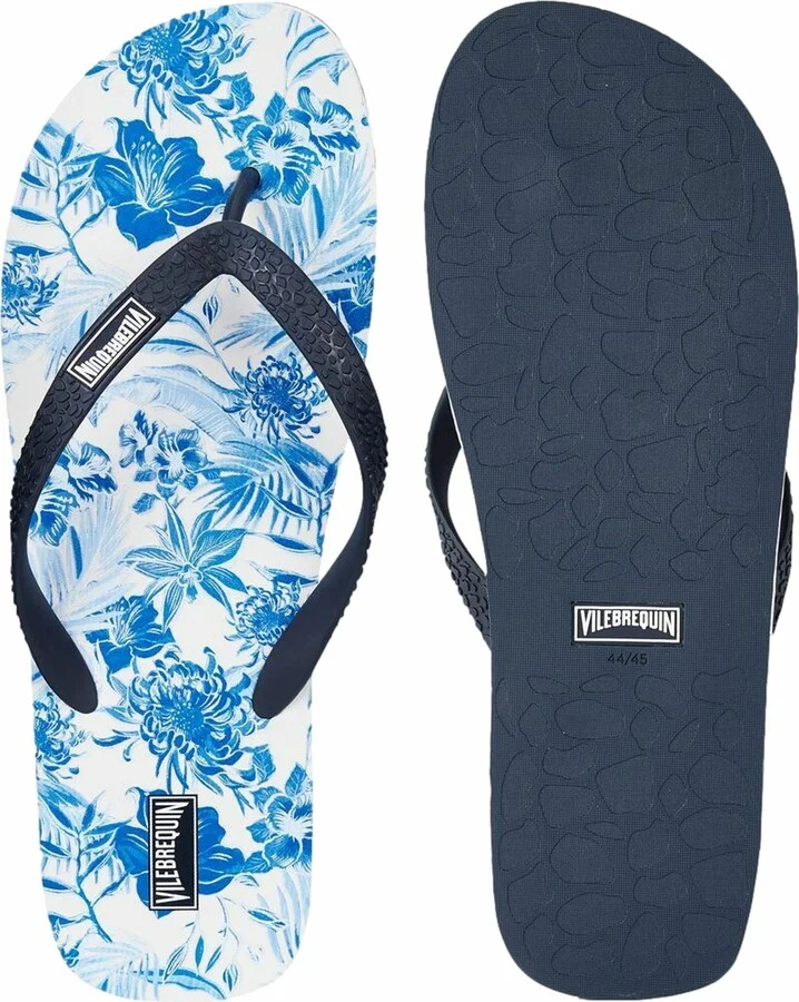 Men's Tahiti Flowers Flip Flops - Image 3