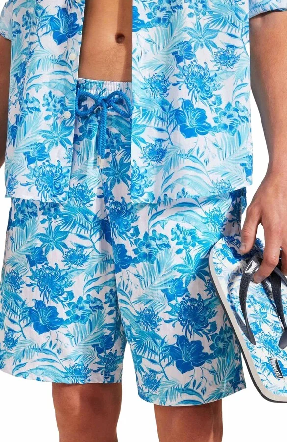Men's Tahiti Flowers Flip Flops - Image 4