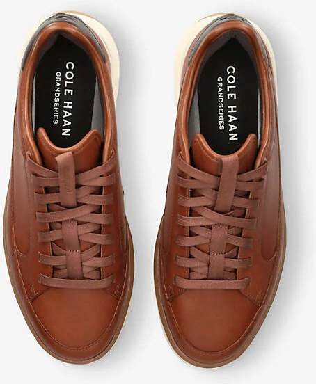 Mens Tan Comb Grand-Pro All Day Leather Low-Top Court Trainers Eur 45 / 11 Uk Men - Image 2