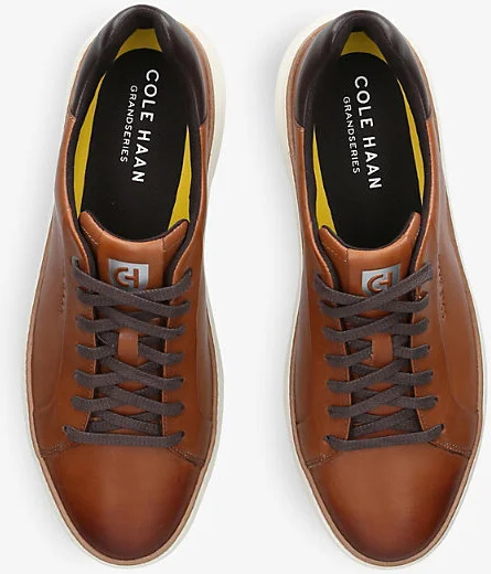 Mens Tan Comb Grandprø Topspin Leather Trainers Eur 44 / 10 Uk Men - Image 2
