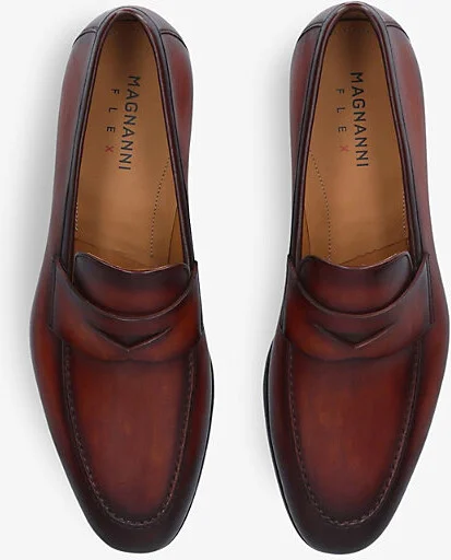 Mens Tan Delos Leather Dress Loafers Eur 44 / 10 Uk Men - Image 2