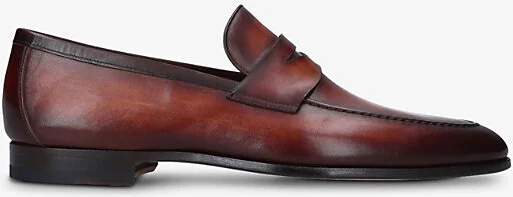 Mens Tan Delos Leather Dress Loafers Eur 44 / 10 Uk Men