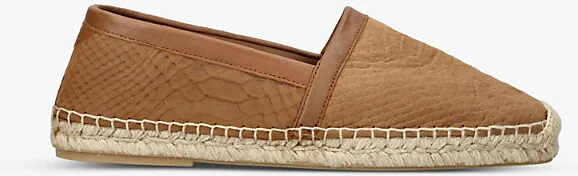 Mens Tan Isaac Rope-Effect Slip-On Leather Espadrilles Eur 46 / 12 Uk Men
