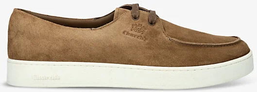 Mens Tan Longsight Branded Suede Low-Top Trainers Eur 44 / 10 Uk Men