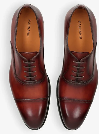 Mens Tan Madis Almond-Toe Leather Oxford Shoes Eur 40 / 6 Uk Men - Image 2