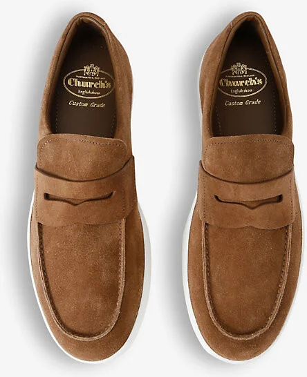 Mens Tan Nailsea Slip-On Suede Loafers Eur 39 / 5 Uk Men - Image 2