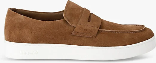 Mens Tan Nailsea Slip-On Suede Loafers Eur 39 / 5 Uk Men