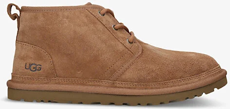 Mens Tan Neumel Logo-Debossed Suede Chukka Boots Eur 45 / 11 Uk Men
