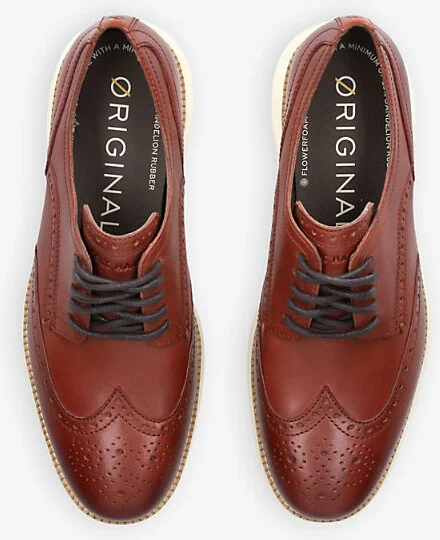 Mens Tan Øriginalgrand Wingtip Leather Shoes Eur 40 / 6 Uk Men - Image 2
