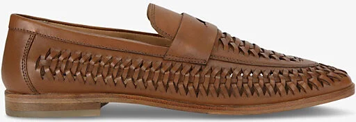 Mens Tan Pablo Woven Leather Loafers Eur 44 / 10 Uk Men