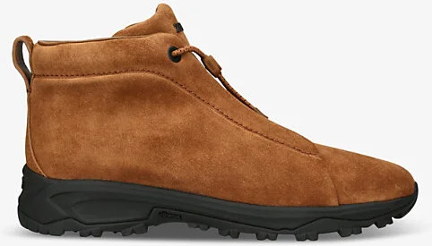 Mens Tan Triple Stitch Vetta Suede High-Top Trainers Eur 41 / 7 Uk Men