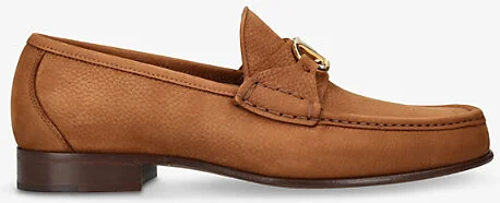 Mens Tan Vlogo Signature Leather Loafers Eur 44.5 / 10.5 Uk Men