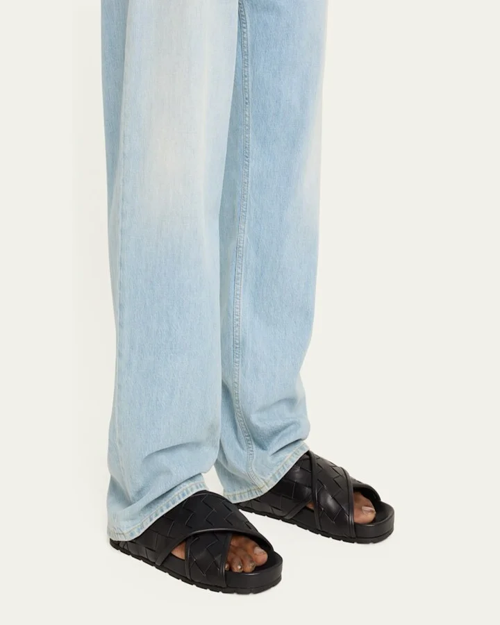 Men's Tarik Intrecciato Leather Crisscross Sandals - Image 3
