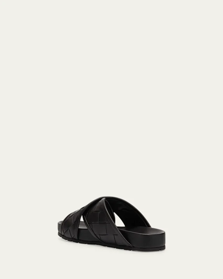 Men's Tarik Intrecciato Leather Crisscross Sandals - Image 4